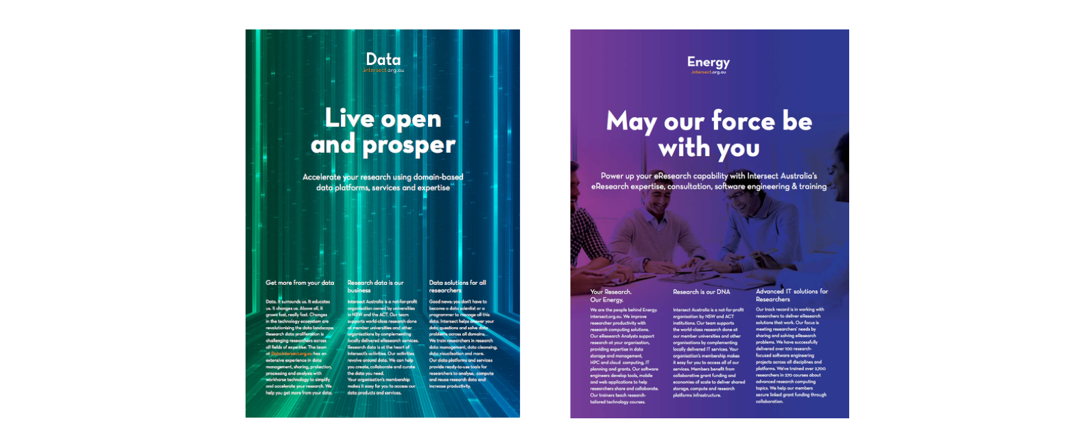 Image - Intersect's Data and Energy Brochure covers